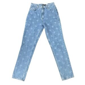 Nasty Gal High Waist Denim Jeans with Star Accents